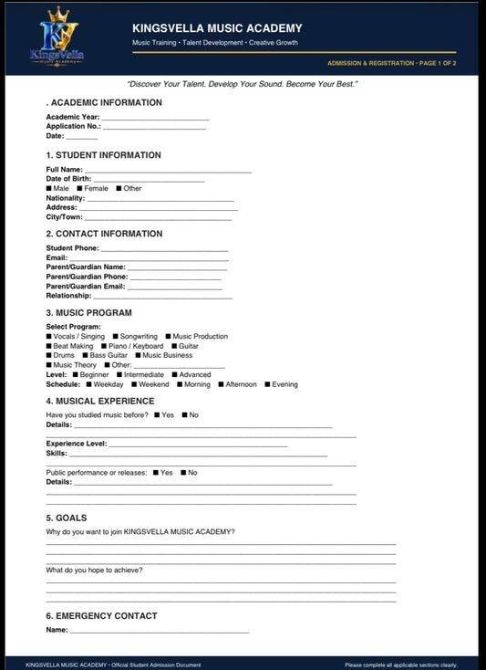 Buy Admission Forms